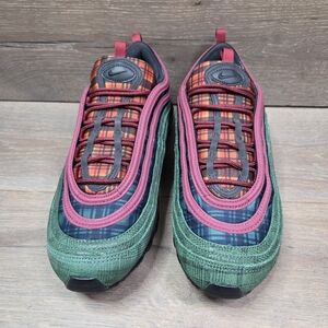 Rare Nike Air Max 97 NRG Plaid Jacket Pack Green Burgundy Suede AT6145-600